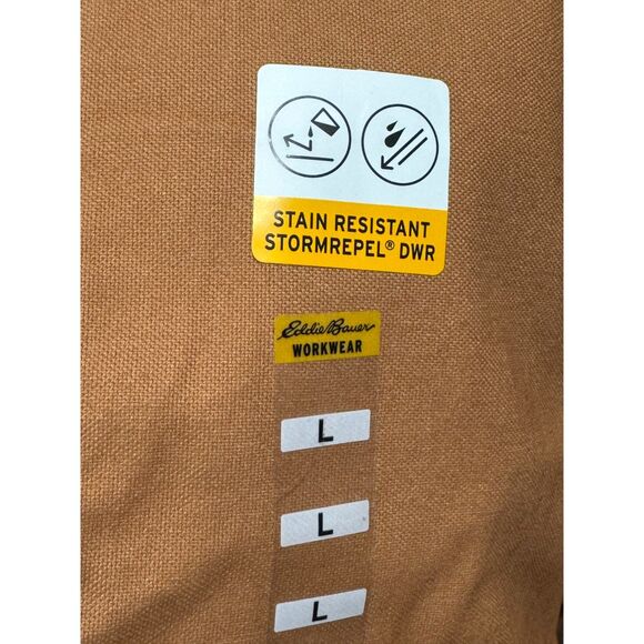 Eddie Bauer NWT Sz L  Brown Multi Pocket Men's Berber Lined Workwear Jacket - Picture 13 of 16